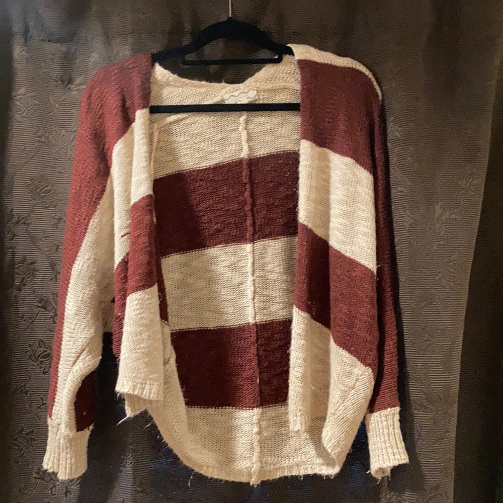 Bat wing striped cardigan